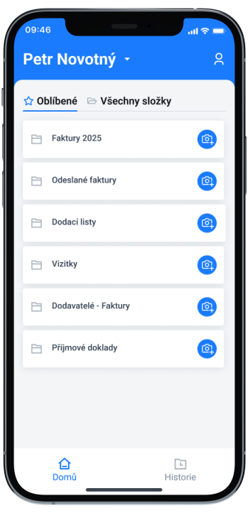 Ukázka mobilní aplikace dokladuj.to